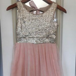 Pink Tulle/Gold Sequin Party Dress